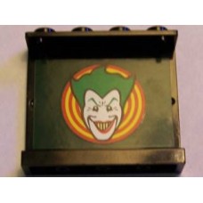 Part 4215pb043 Black Panel 1 x 4 x 3 with Joker Face Pattern on Inside (Sticker) - Set 7782